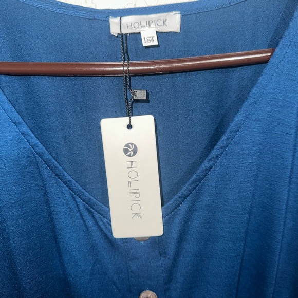 Blue Sleeveless Button-Down Dress - Picture 4 of 5